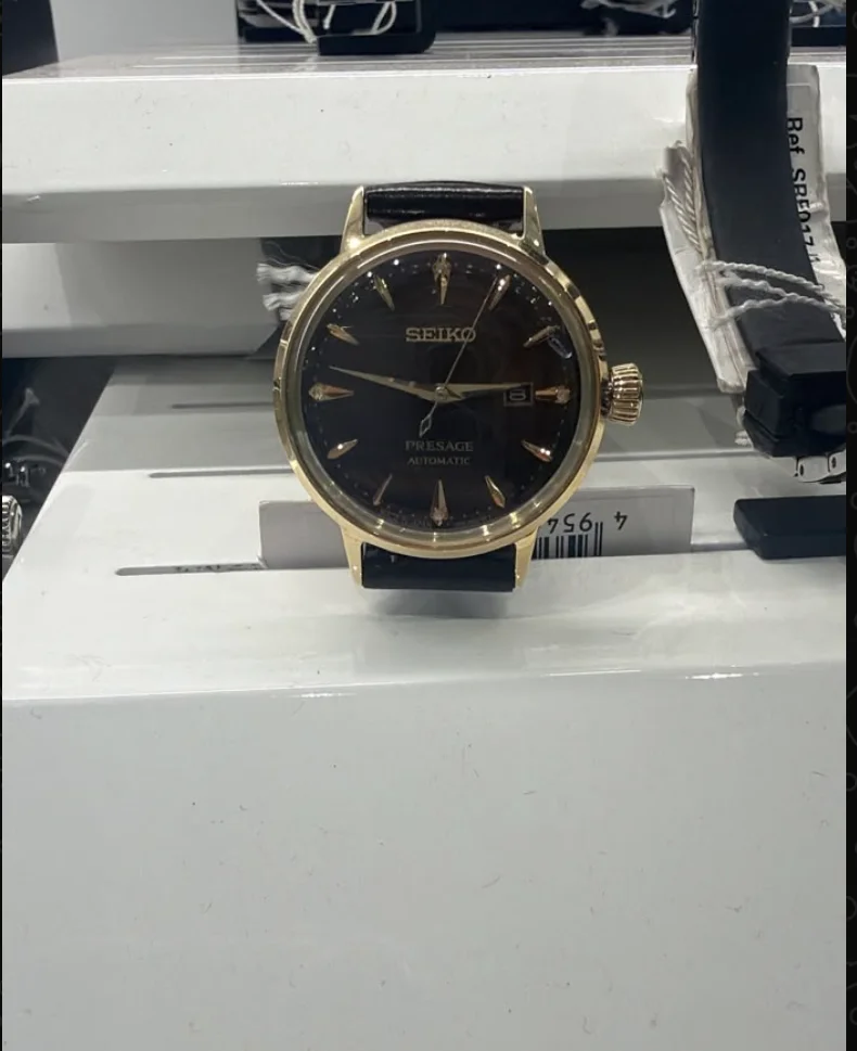 Seiko Presage Marrom e Dourado